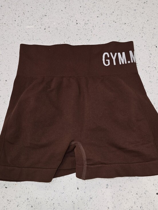 Pants - GYM.MINUTE Glute Enhancing High Rise Athletic Shorts Womens M Brown Athleisure